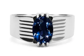 Ring Sapphire Sterling silver 925 Vintage craft vrc007s
